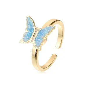 Bague D'Anxiété Papillon Bleu