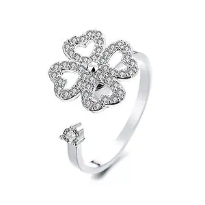 Bague Anxiété Trèfle Rotatif