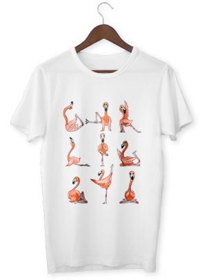 T-Shirt Zen Flamant Rose Posture Yoga - Shop Antistress