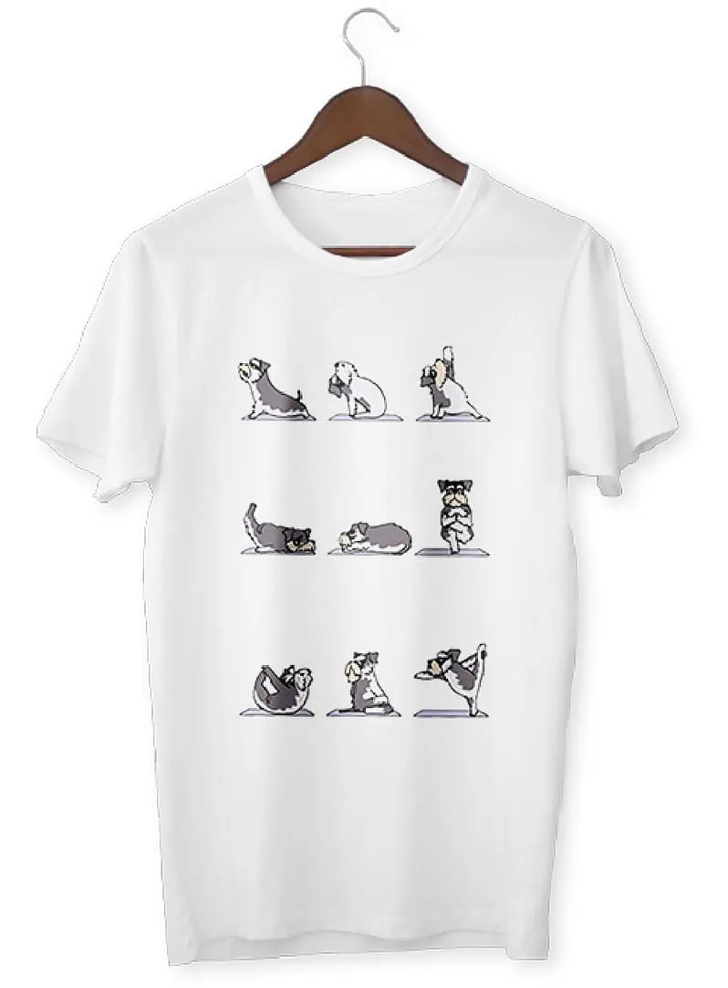 T-Shirt Zen  Chien Schnauzer Yoga - Shop Antistress