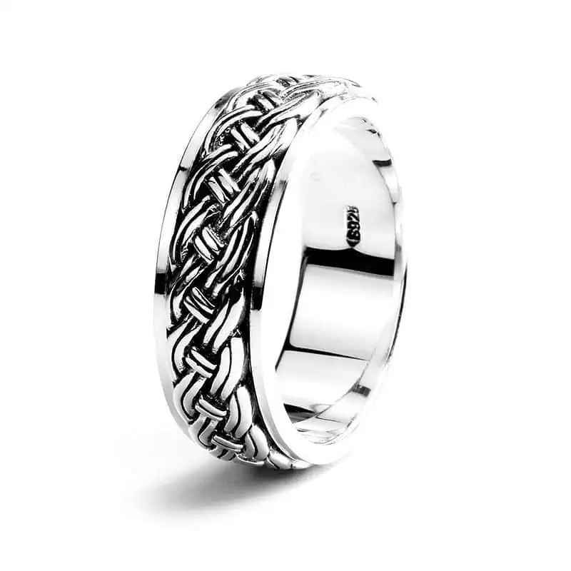 Bague Anti-Stress Anneau Tressé (Argent) - Shop Antistress
