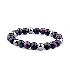 Bracelet Anti-Stress <br>Hématite et Agate Violette - Shop Antistress
