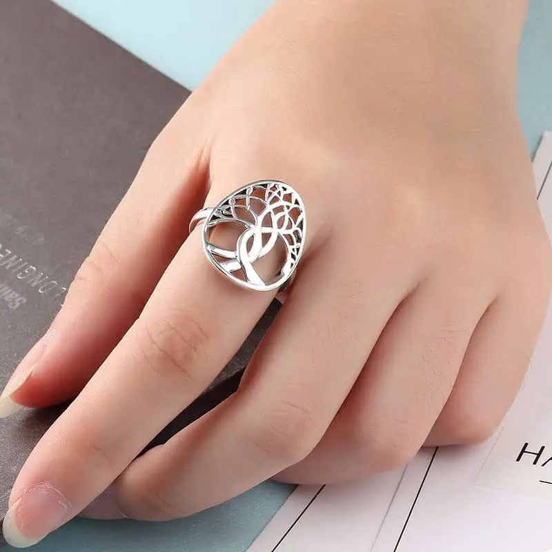 Bague Antistress Arbre De Vie (Argent Massif) – Image 5