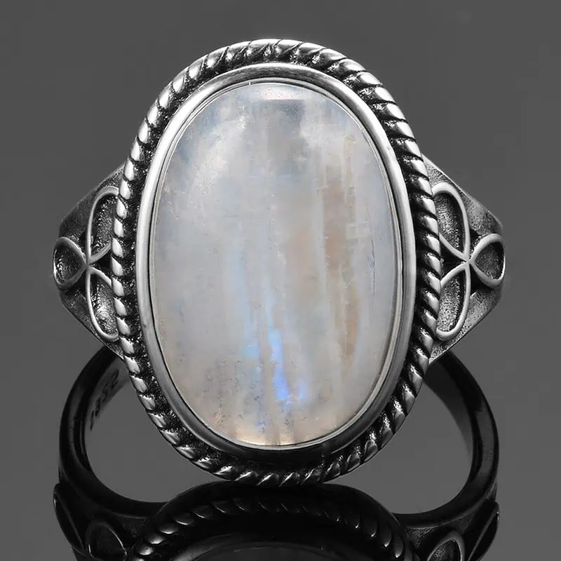 Bague Pierre Naturelle Zen De Lune Argent – Image 3