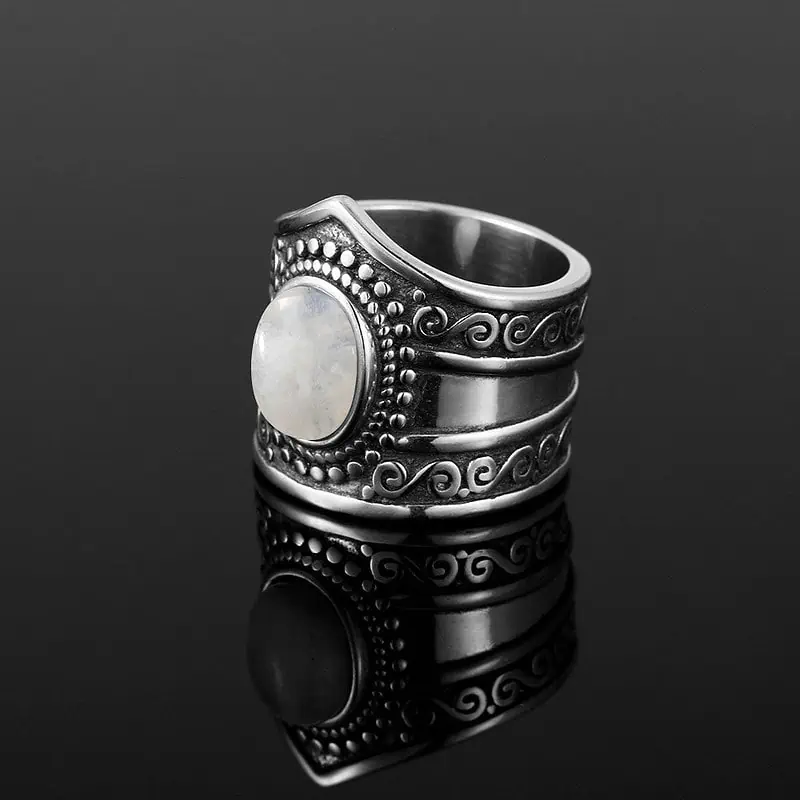 Bague Pierre Naturelle Zen De Lune Ethnique – Image 4