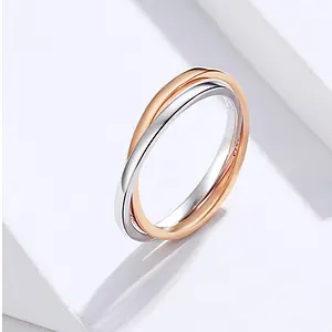 Bague Anti-Stress <br>2 Anneaux Croisés (Argent) - Shop Antistress