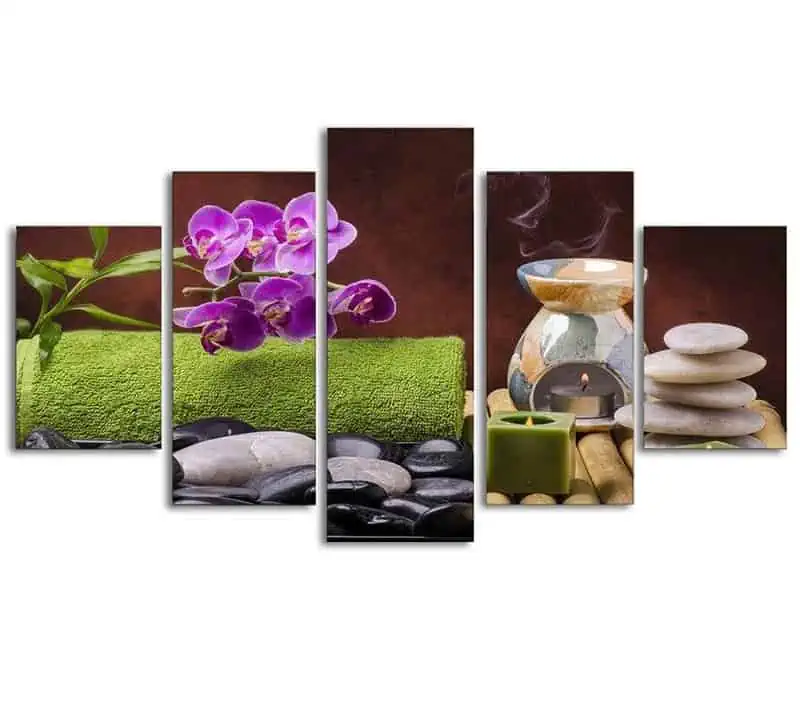 Tableau Zen Galets Et Fleurs – Image 3