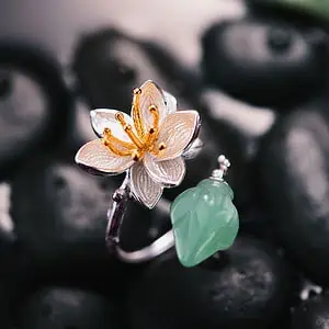 Bague Anti-Stress <br>Fleur de Lotus (Argent) - Shop Antistress