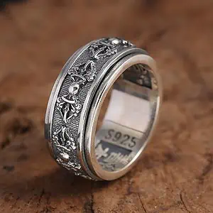 Bague Anti-Stress <br>Tibétaine (Argent) - Shop Antistress