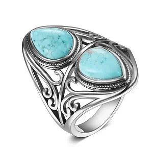 Bague Argent Turquoise Femme