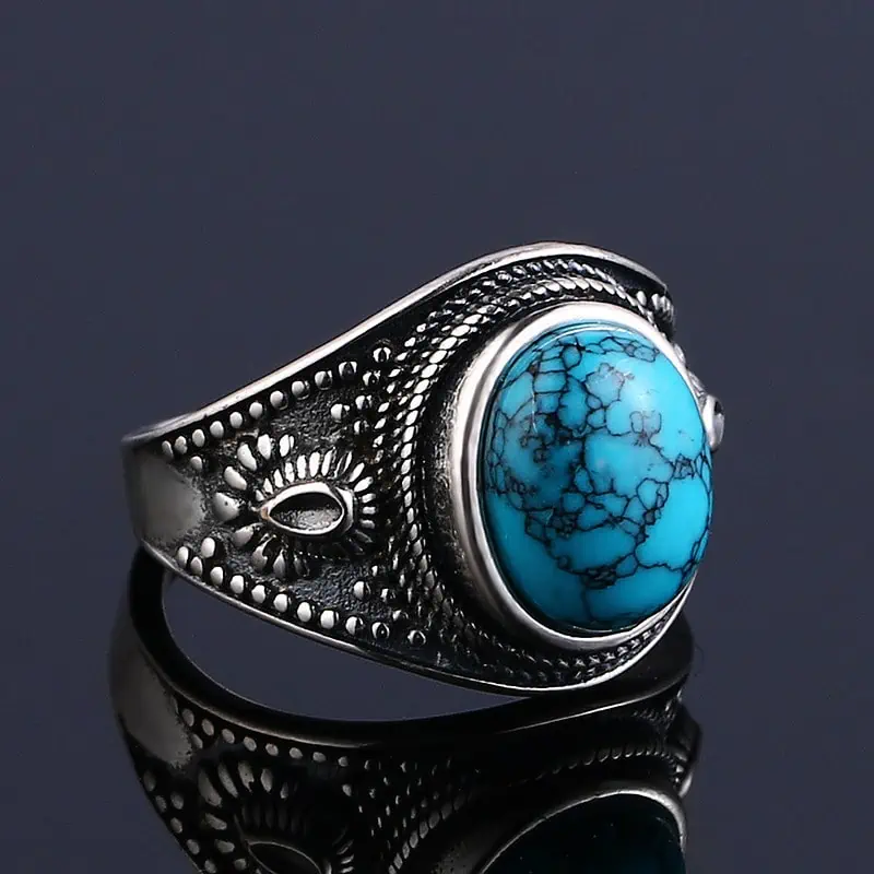 Bague Pierre Naturelle Zen Argent Turquoise – Image 4