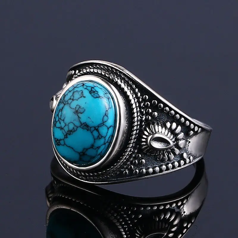 Bague Pierre Naturelle Zen Argent Turquoise – Image 6