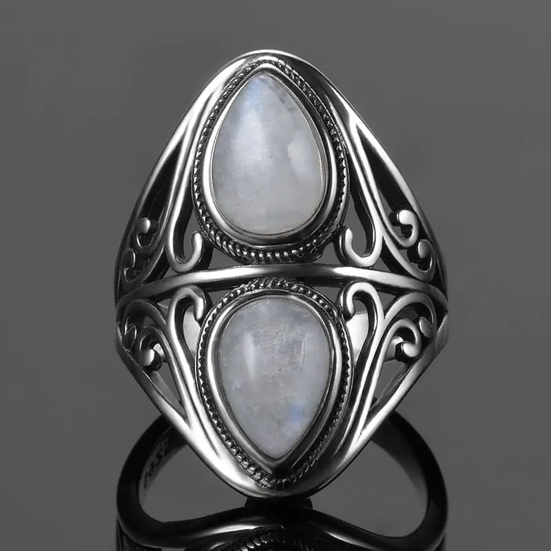 Bague Pierre Naturelle Zen Argent De Lune – Image 3