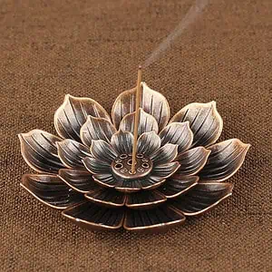 Porte Encens Fleur De Lotus Zinc