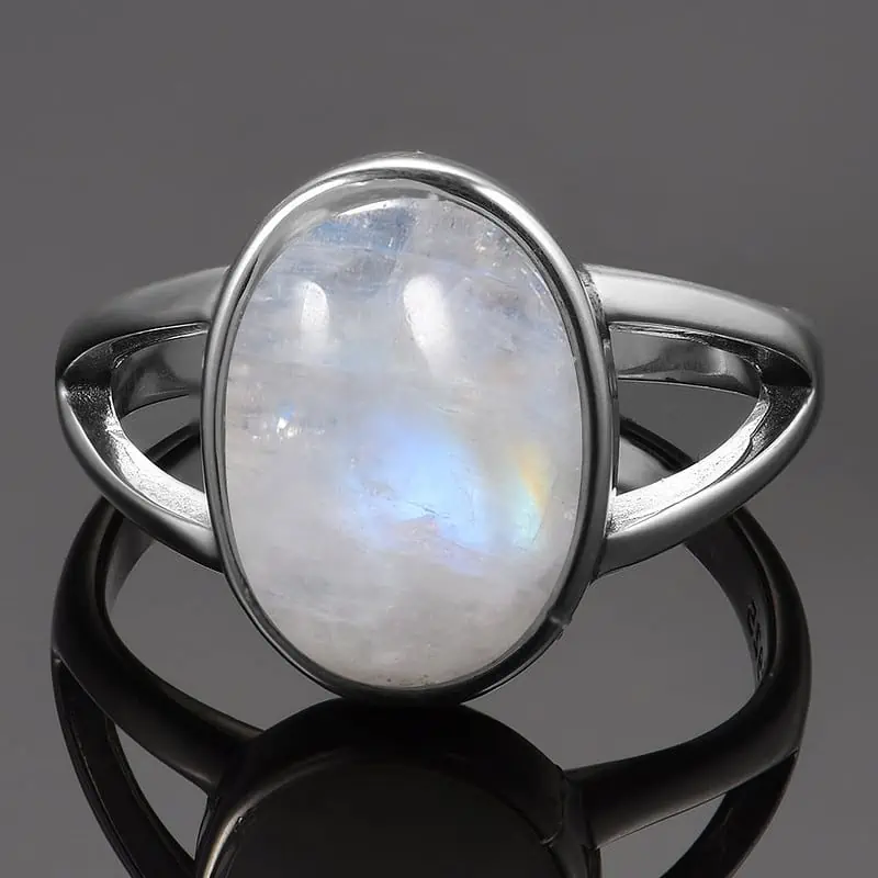 Bague Pierre Naturelle Zen De Lune Blanche – Image 3