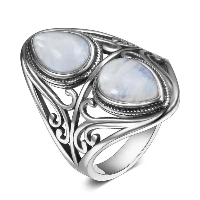 Bague Argent Pierre de Lune